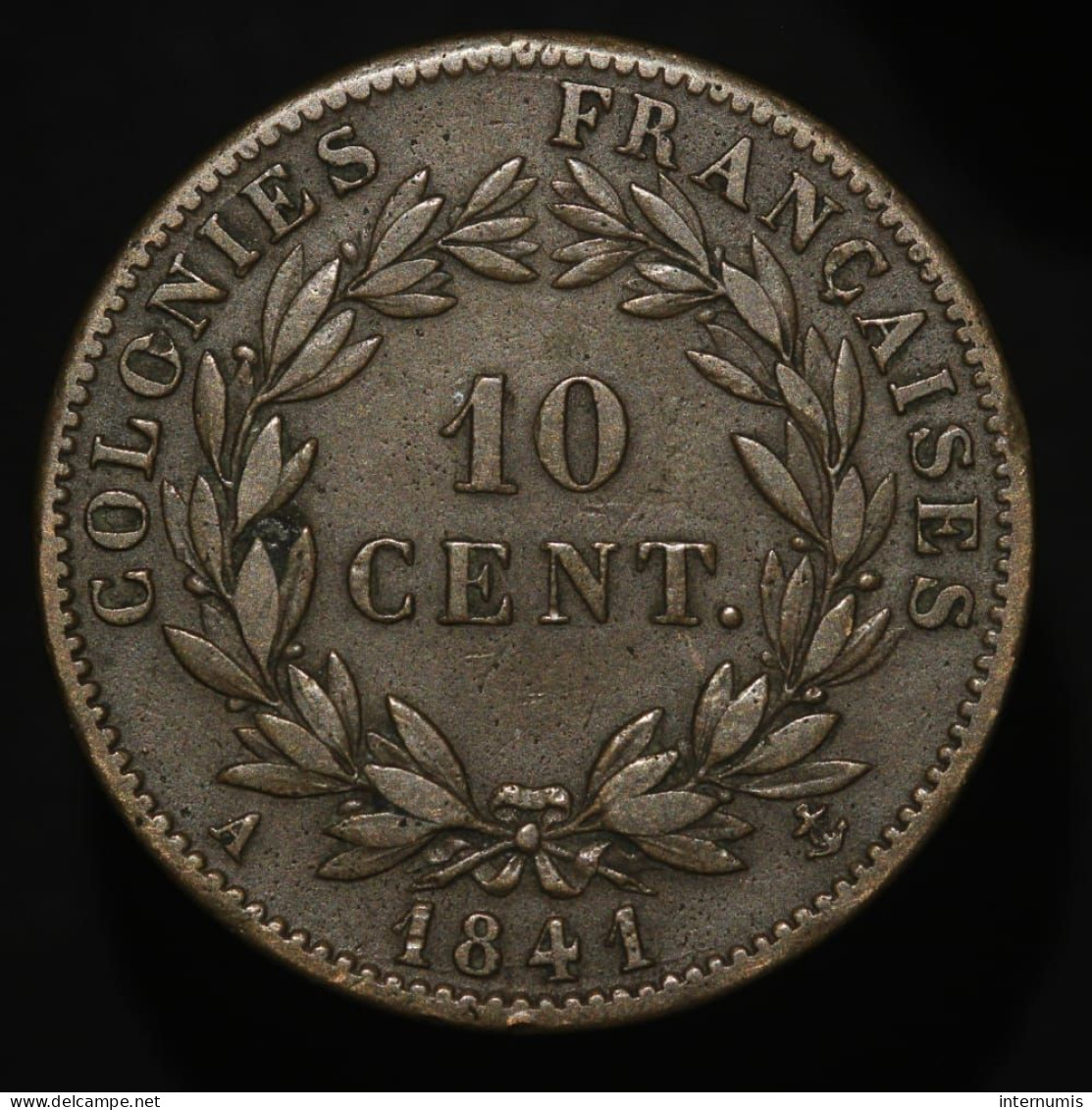 France, Louis-Philippe I, 10 Centimes, 1841-A, Guadeloupe, Bronze, TTB (EF), KM#13, Lec.316 - Colonie Francesi (1817-1844)