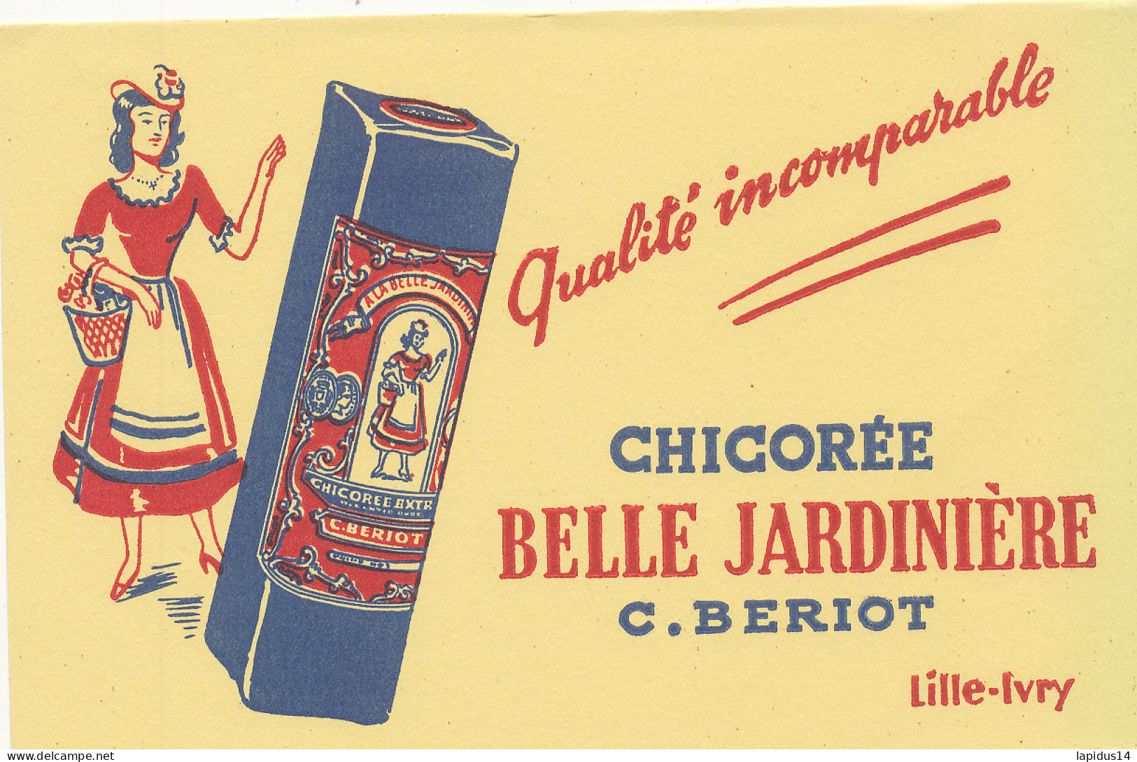 BU 2676 /   BUVARD   CHICOREE BELLE JARDINIERE C. BERIOT     ( 21,00 Cm X 13,50 Cm) - Kaffee & Tee