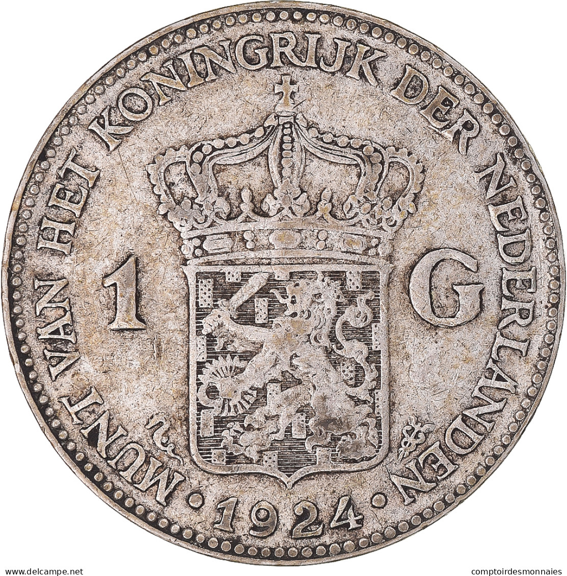 Monnaie, Pays-Bas, Wilhelmina I, Gulden, 1924, TTB, Argent, KM:161.1 - 1 Gulden