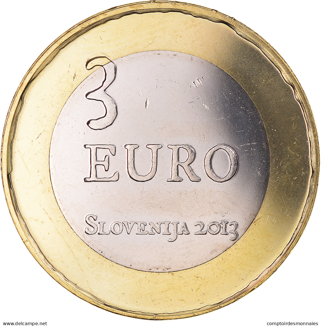 Slovénie, 3 Euro, 2013, 1713 VELIKI TOLMONSKI PUNT, SUP+, Bimétallique - Slovénie