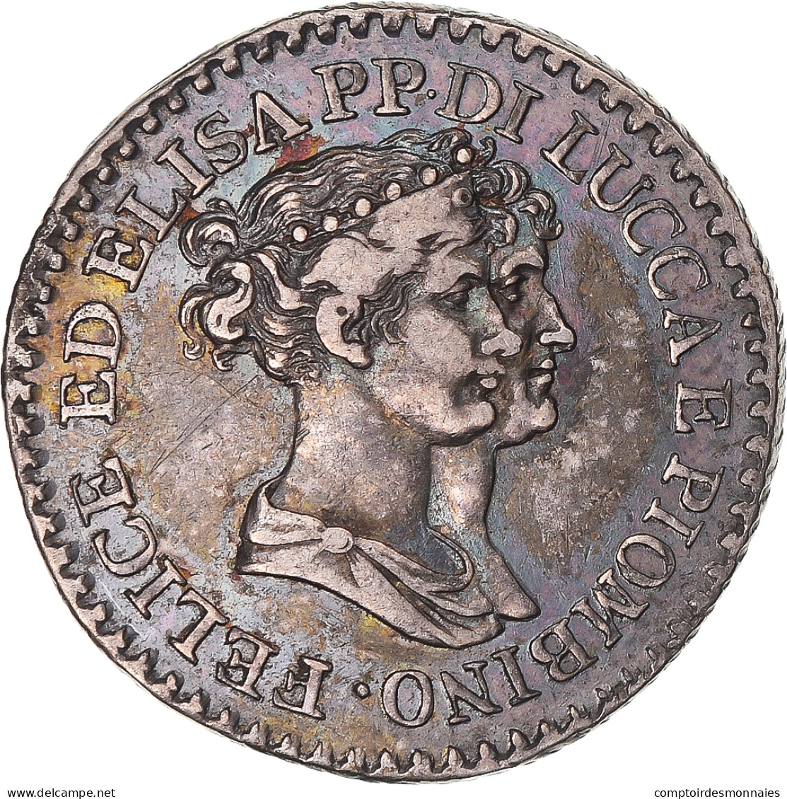 Monnaie, États Italiens, LUCCA, Felix And Elisa, Franco, 1806, Firenze, TTB - Lucca