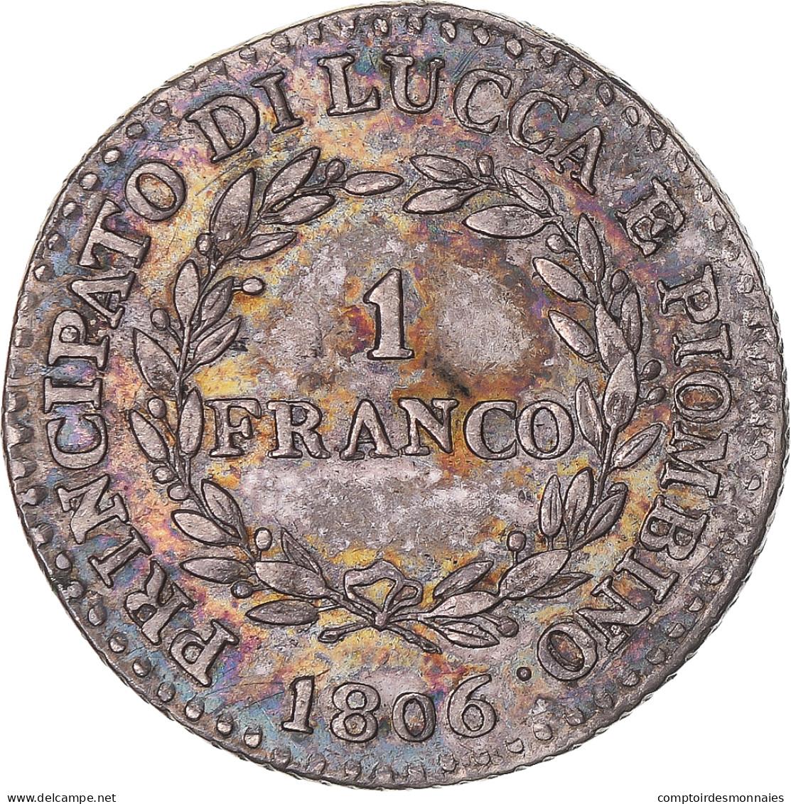Monnaie, États Italiens, LUCCA, Felix And Elisa, Franco, 1806, Firenze, TTB - Lucca