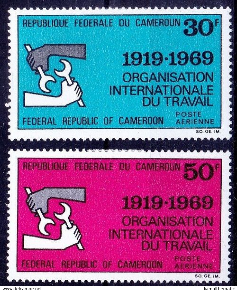 Cameroon 1969 2v Mint Hinged, 50th Anniversary Of The ILO - ILO