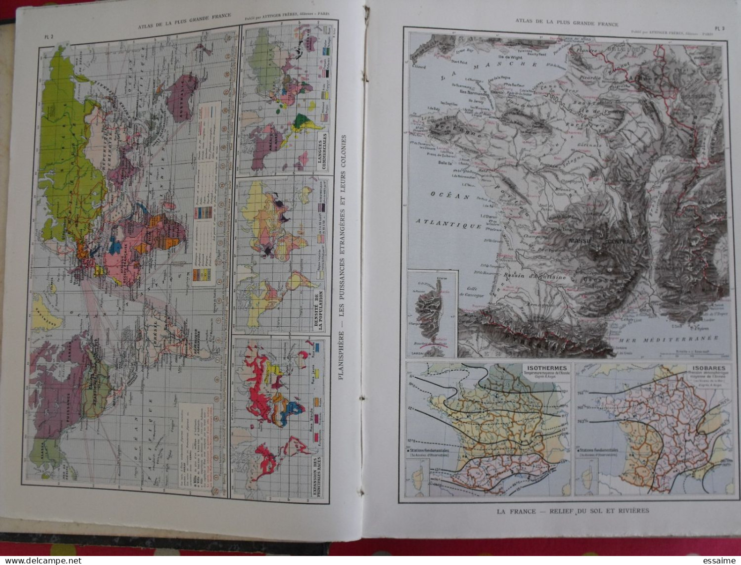 Atlas De La Plus Grande France. Onésime Reclus. Attinger Frères, 1911. Géographie Colonies Indochine Maroc Algérie - Geografia