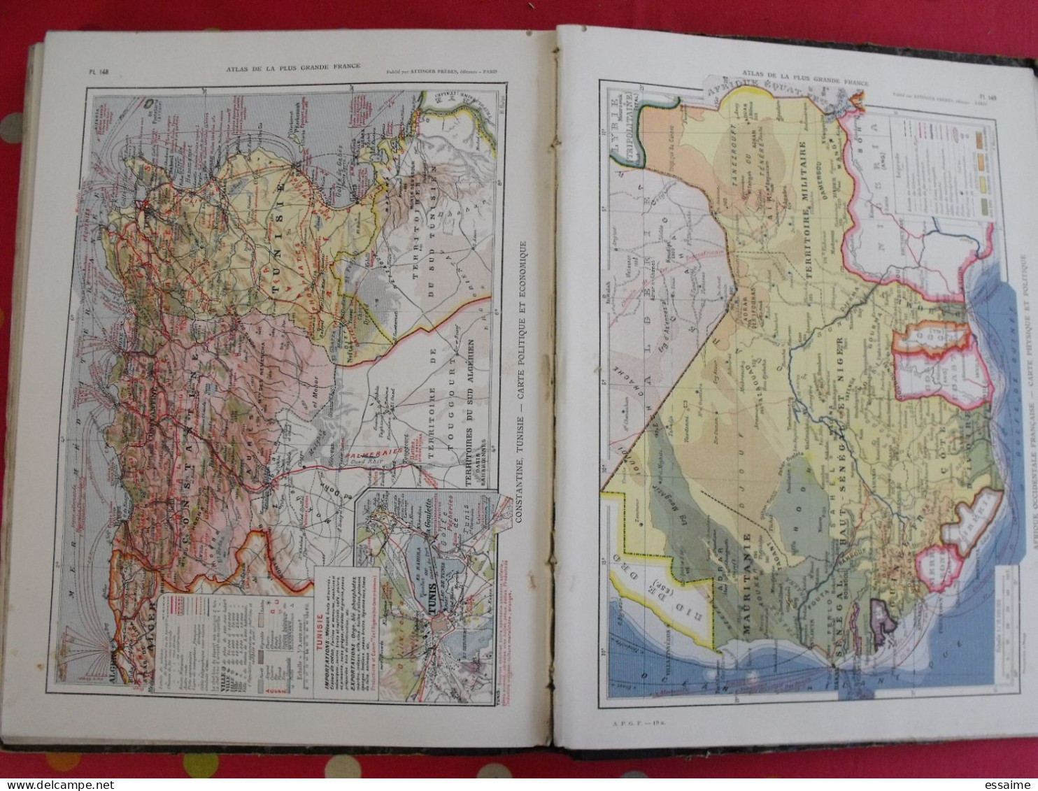 atlas de la plus grande France. onésime Reclus. Attinger frères, 1911. géographie colonies indochine maroc algérie