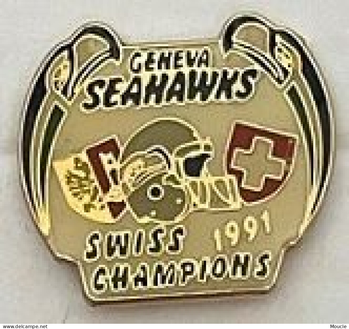 FOOTBALL AMERICAIN - FOOT US - GENEVA SEAHAWKS - SWISS CHAMPION 1991 - GENEVE - SUISSE - SWITZERLAND - CASQUE -   (32) - Other & Unclassified