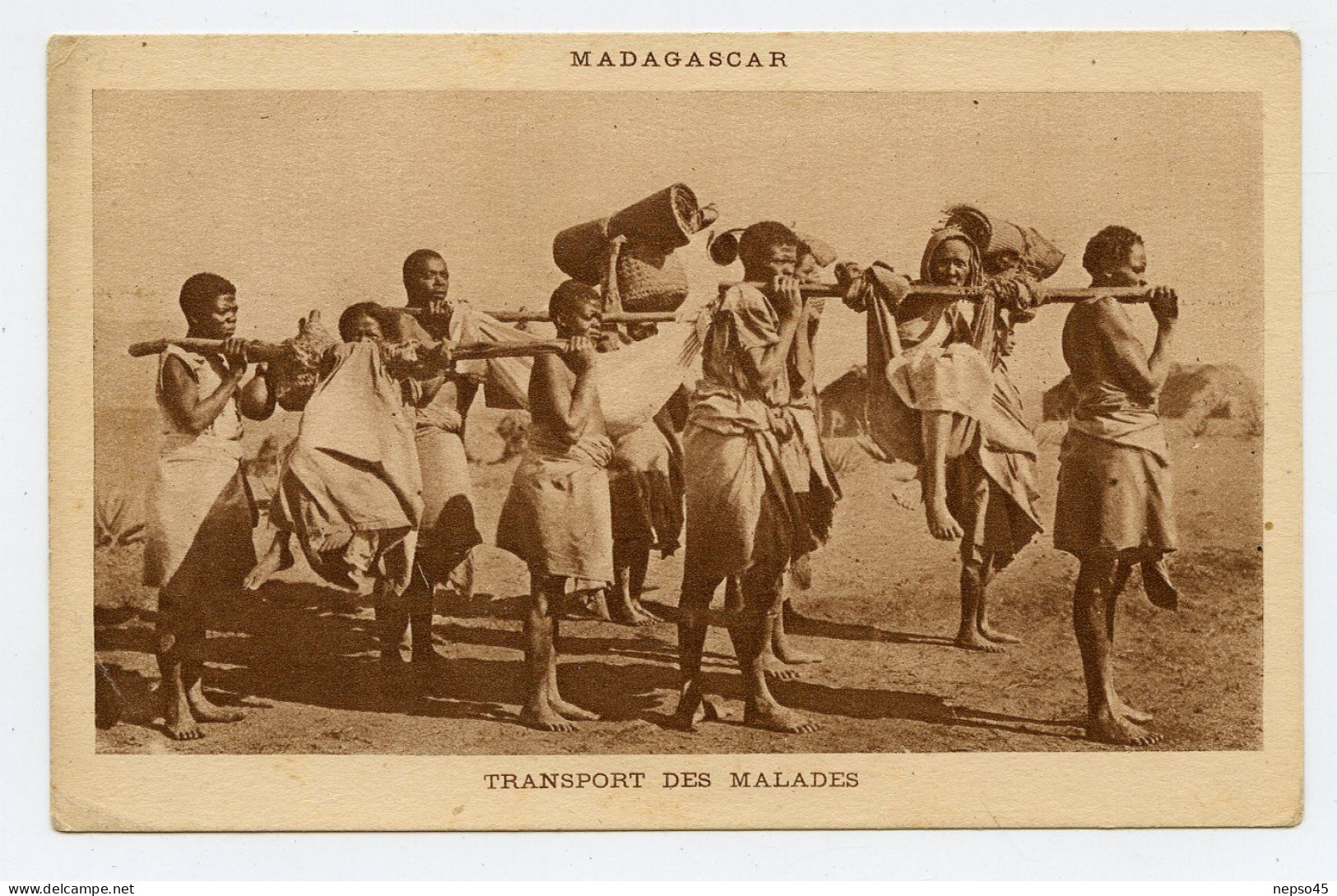 Madagascar.Colonie Française.Ethnique.Transport Des Malades.Thème " Santé ". - Afrique