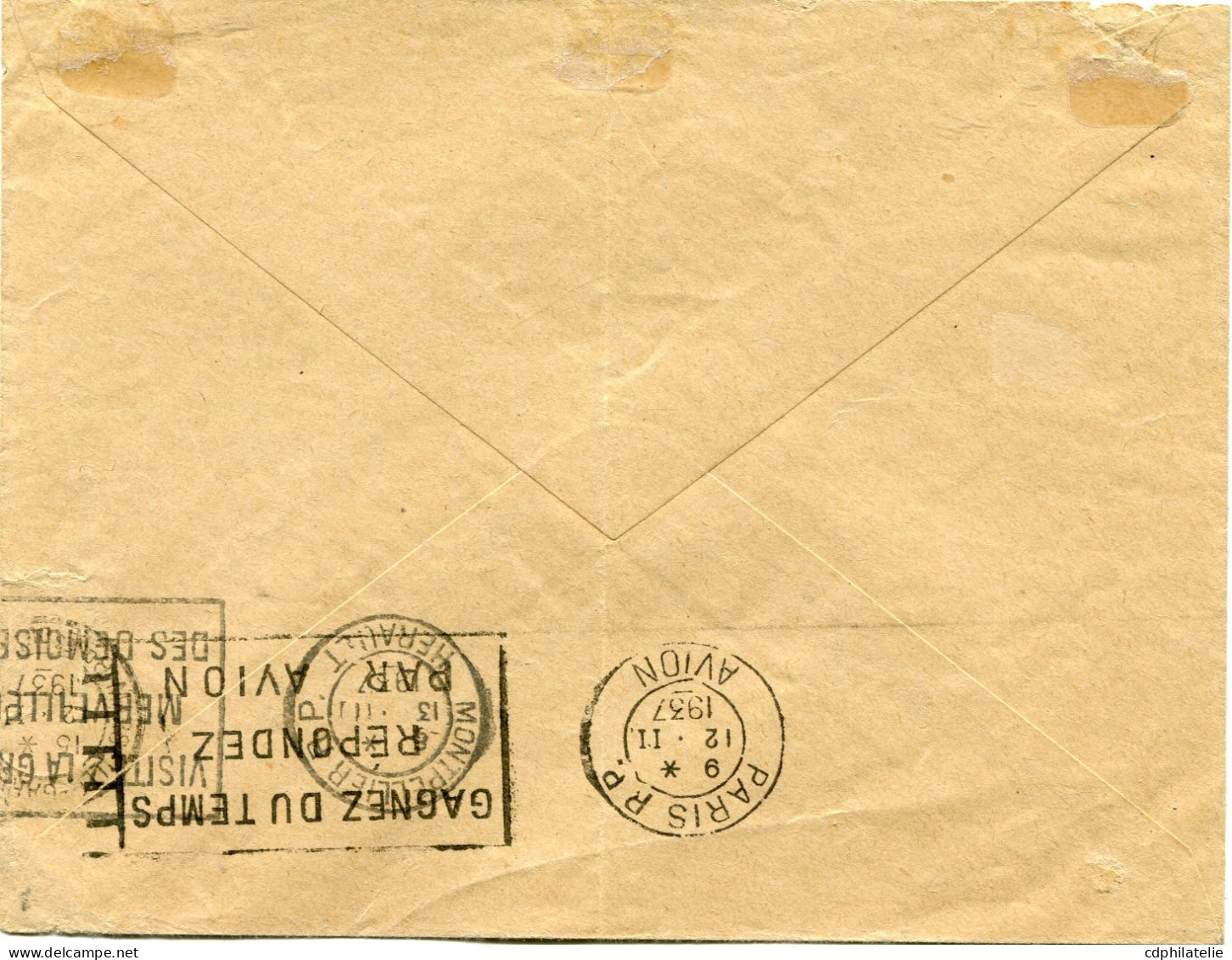 REUNION LETTRE AVEC CACHET "PREMIERE LIAISON AEROPOSTALE REUNION-FRANCE....." DEPART LA RIVIERE 27-1-37 REUNION POUR.... - Lettres & Documents