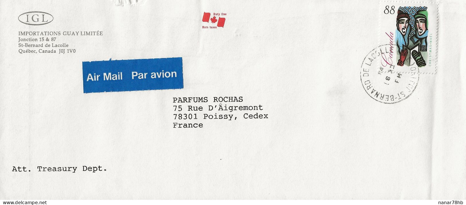 Lettre Du 08/11/1994 Avec Timbre Christmas - Cartas & Documentos