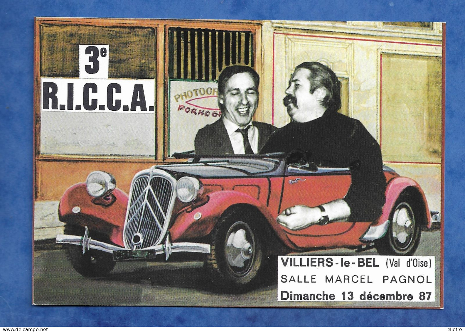 CPM 3 ème R I C C A Salon De Villiers Le Bel Le 13/12 1987 - Humour Voiture Illustrateurs Passagers ...Quentin ? - Collector Fairs & Bourses