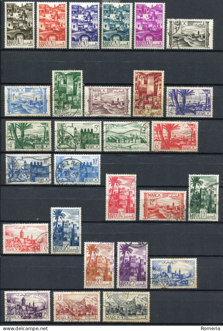 Maroc - 1947 -> 1954 - Lot Série Courante - Oblitérés - Yt 246 -> 258 (Sauf 258 A) - 292-293-298-305-327-328-334 - Usados