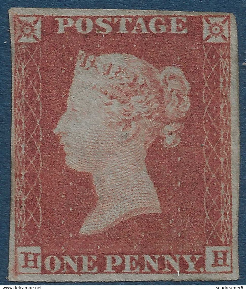 Grande Bretagne N°3E* 1 Penny Brun Rouge Orangé Sur Azuré, Planche Usée Très Frais & TTB - Unused Stamps