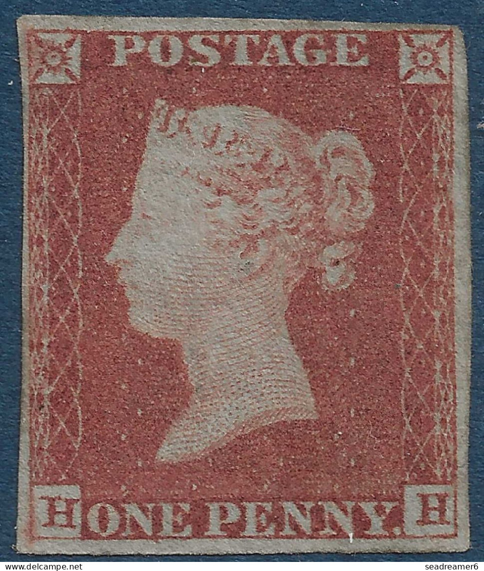 Grande Bretagne N°3E* 1 Penny Brun Rouge Orangé Sur Azuré, Planche Usée Très Frais & TTB - Ungebraucht