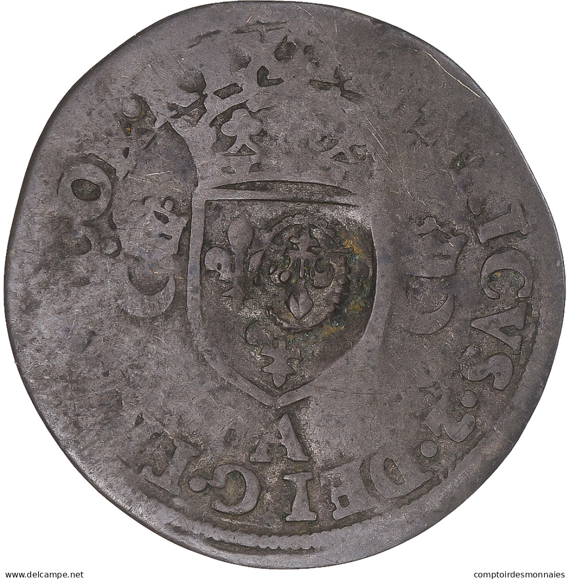 Monnaie, France, Henri II, Douzain Aux Croissants, 1550, Paris, Contremarque - 1547-1559 Heinrich II.