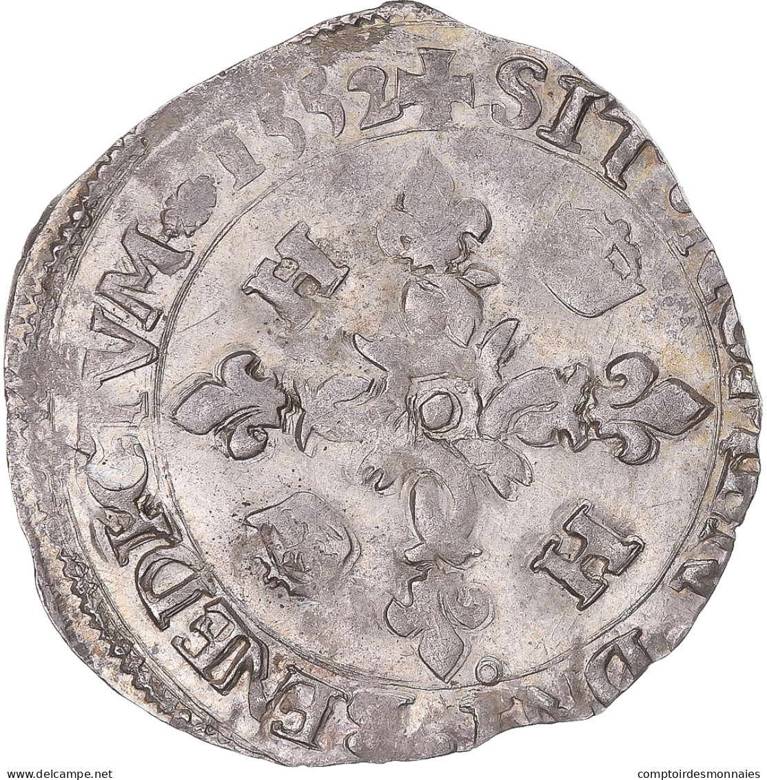 Monnaie, France, Henri II, Douzain Aux Croissants, 1552, Rennes, SUP, Argent - 1547-1559 Henri II