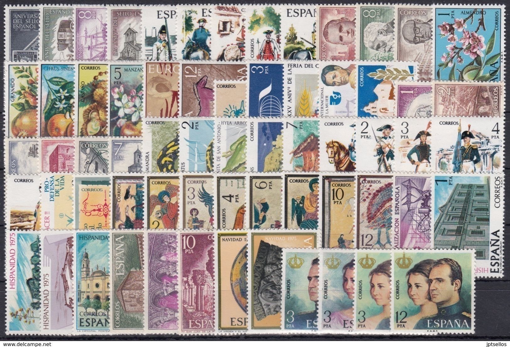 ESPAÑA 1975 Nº 2232/2305 AÑO COMPLETO NUEVO, MNH **,64 SELLOS,2 HB - Años Completos