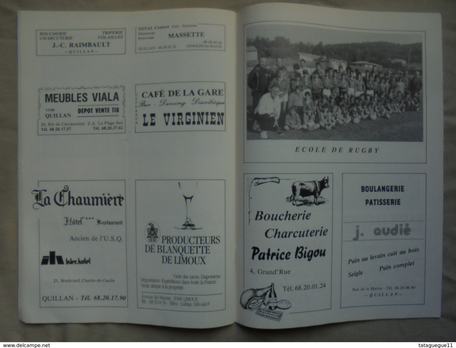 Ancien - Livret USQ Union Sportive Quillanaise Rugby Haute-Vallée de l'Aude 1989/1990
