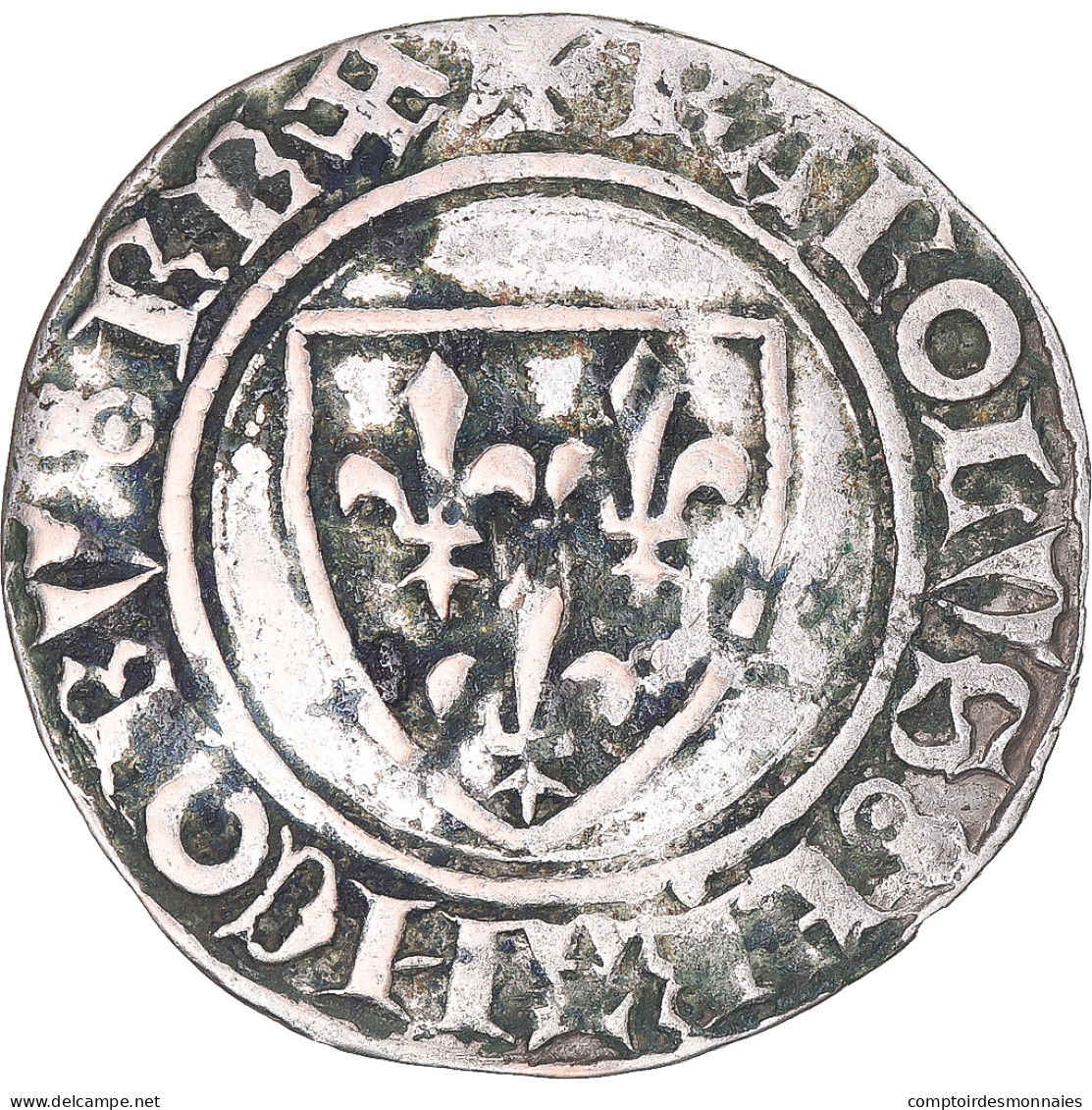 Monnaie, France, Charles VI, Blanc Guénar, 1380-1422, La Rochelle, TB+, Billon - 1380-1422 Charles VI The Beloved