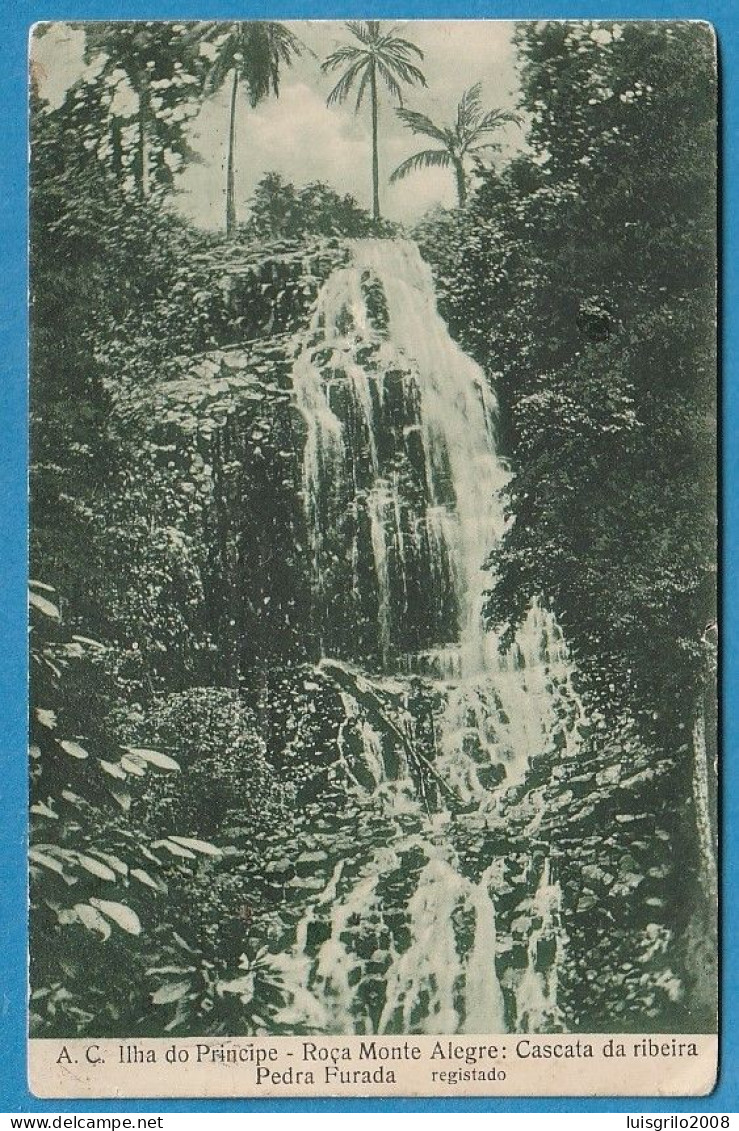 S. Tomé E Princípe - Ilha Do Prinípe. Roça Monte Alegre, Cascata Da Ribeira Pedra Furada - Sao Tome And Principe