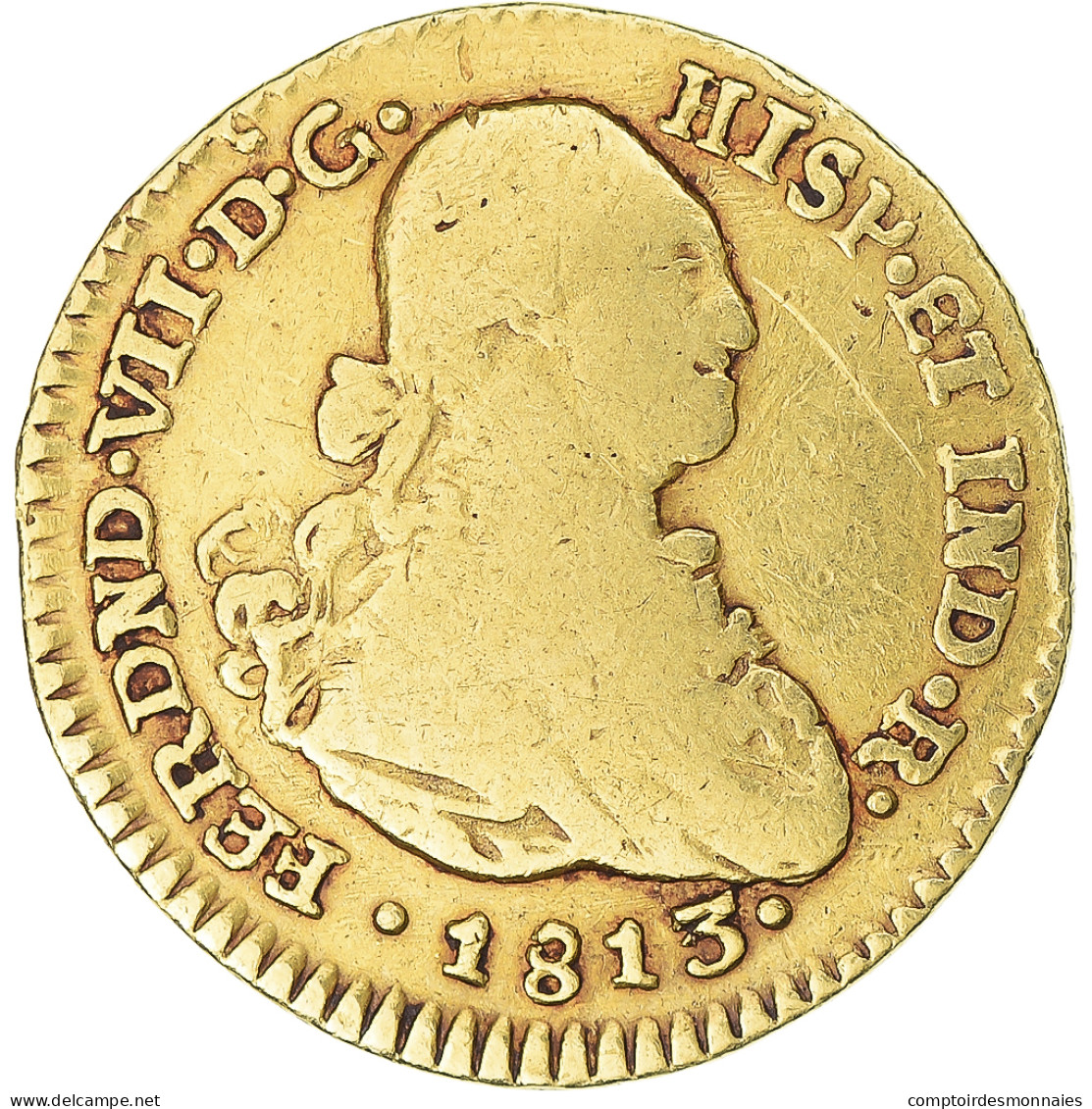 Monnaie, Colombie, Ferdinand VII, 1 Escudo, 1813, Bogota, TB+, Or, KM:64.1 - Colombia