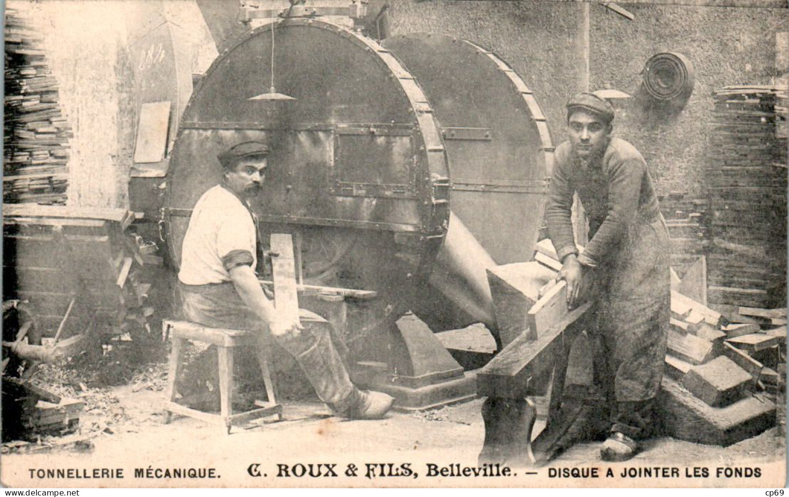 Belleville-sur-Saône Usine Factory Tonnellerie Mécanique C. Roux & Fils Disque A Jointer Les Fonds Cooperage Rhône 69220 - Belleville Sur Saone