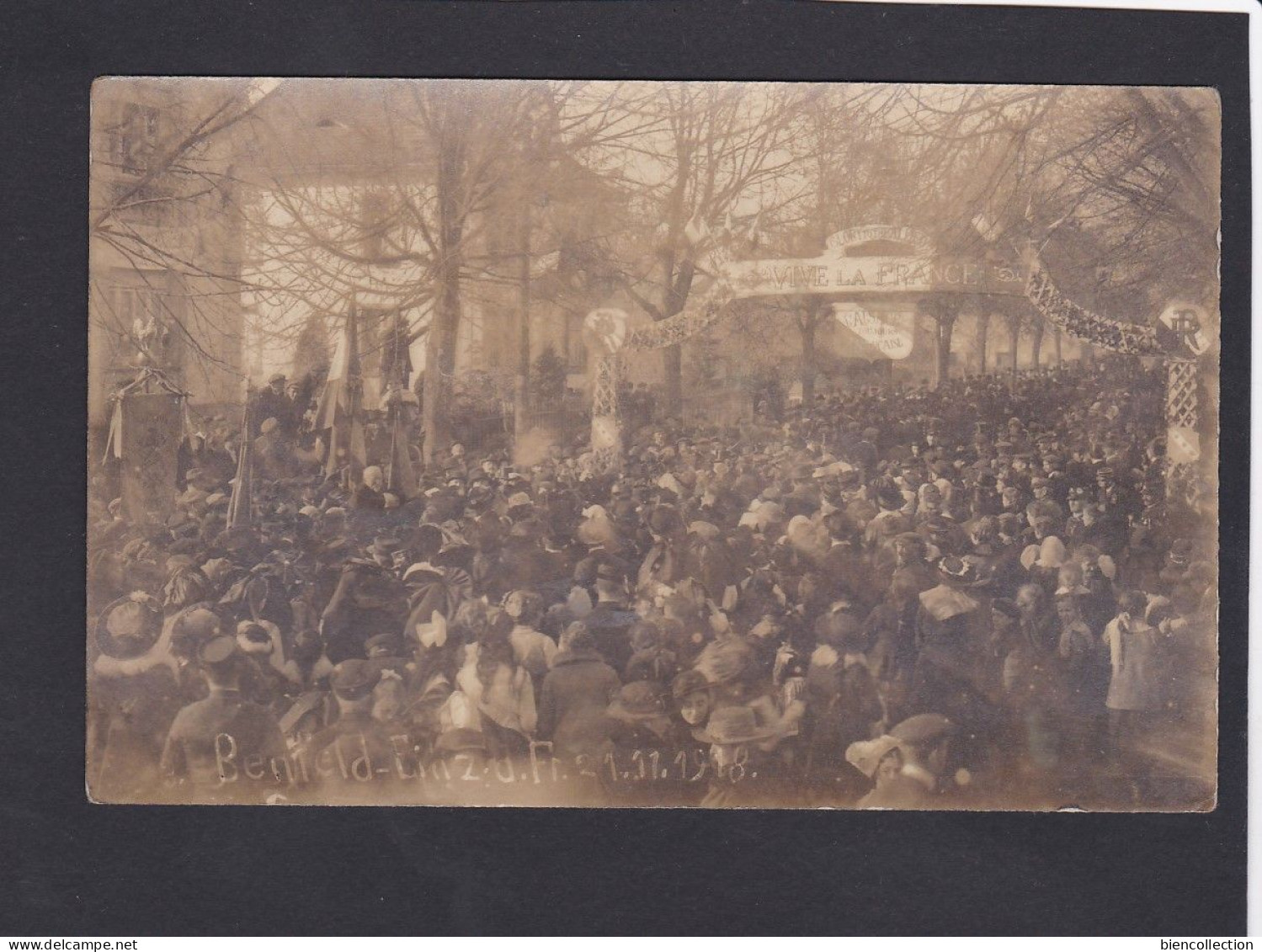 Bas Rhin. Benfeld Carte Photo De La Commémoration De La Victoire De La 1ere Guerre Mondiale - Benfeld