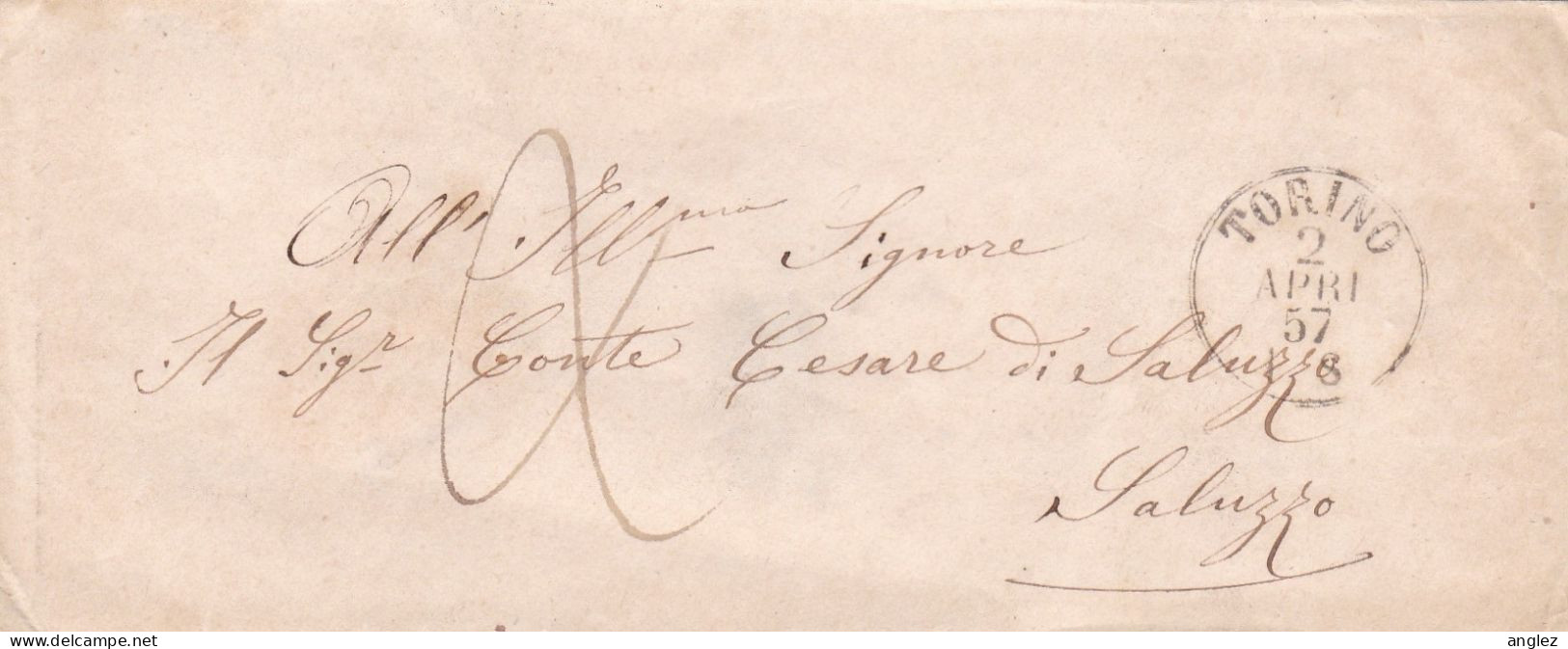 Italy - 1857 Cover Torino To Saluzzo - Zonder Classificatie