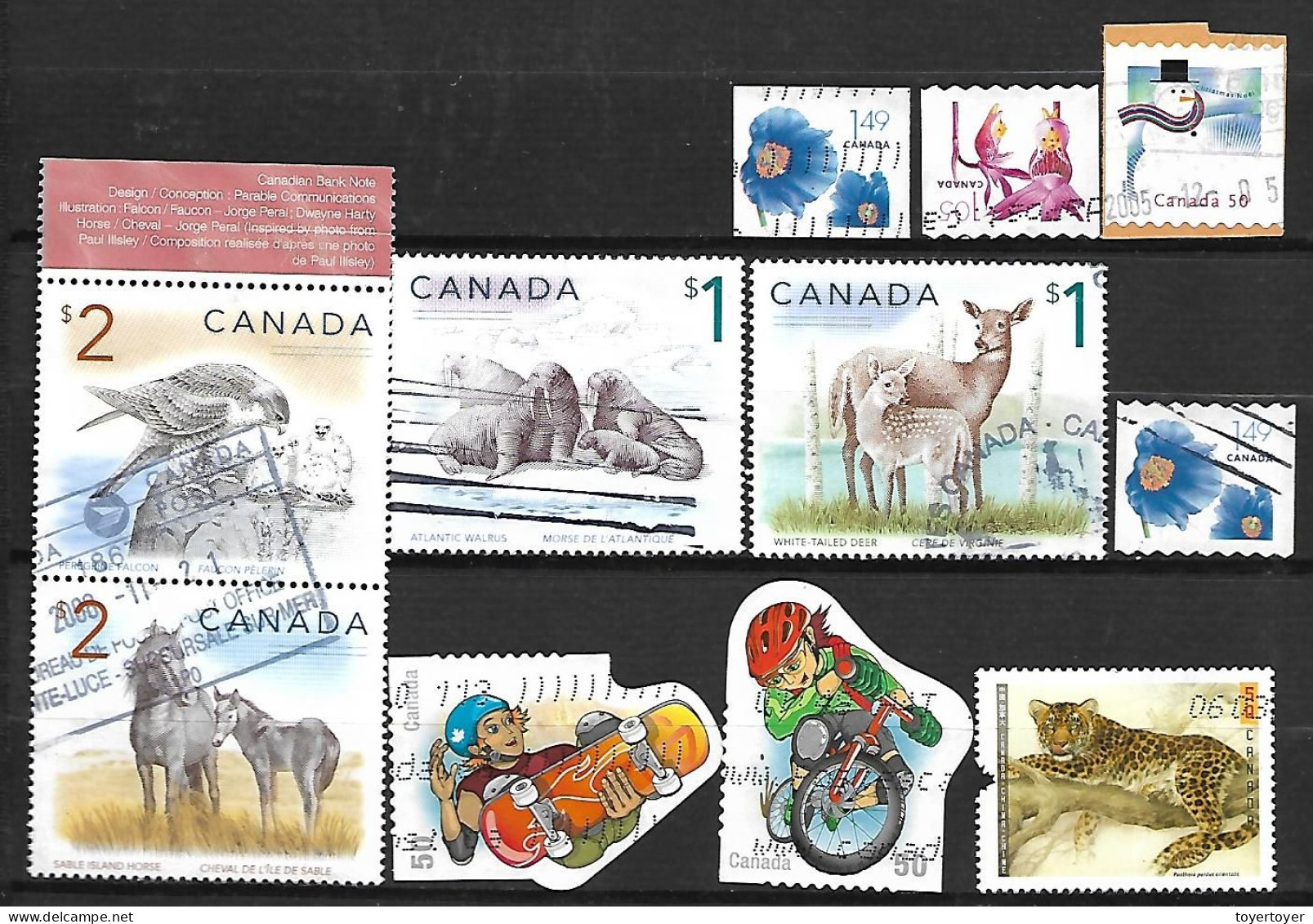 E148  Canada Petit Lot De 11 Timbres Et De 2005 Oblitéré - Oblitérés