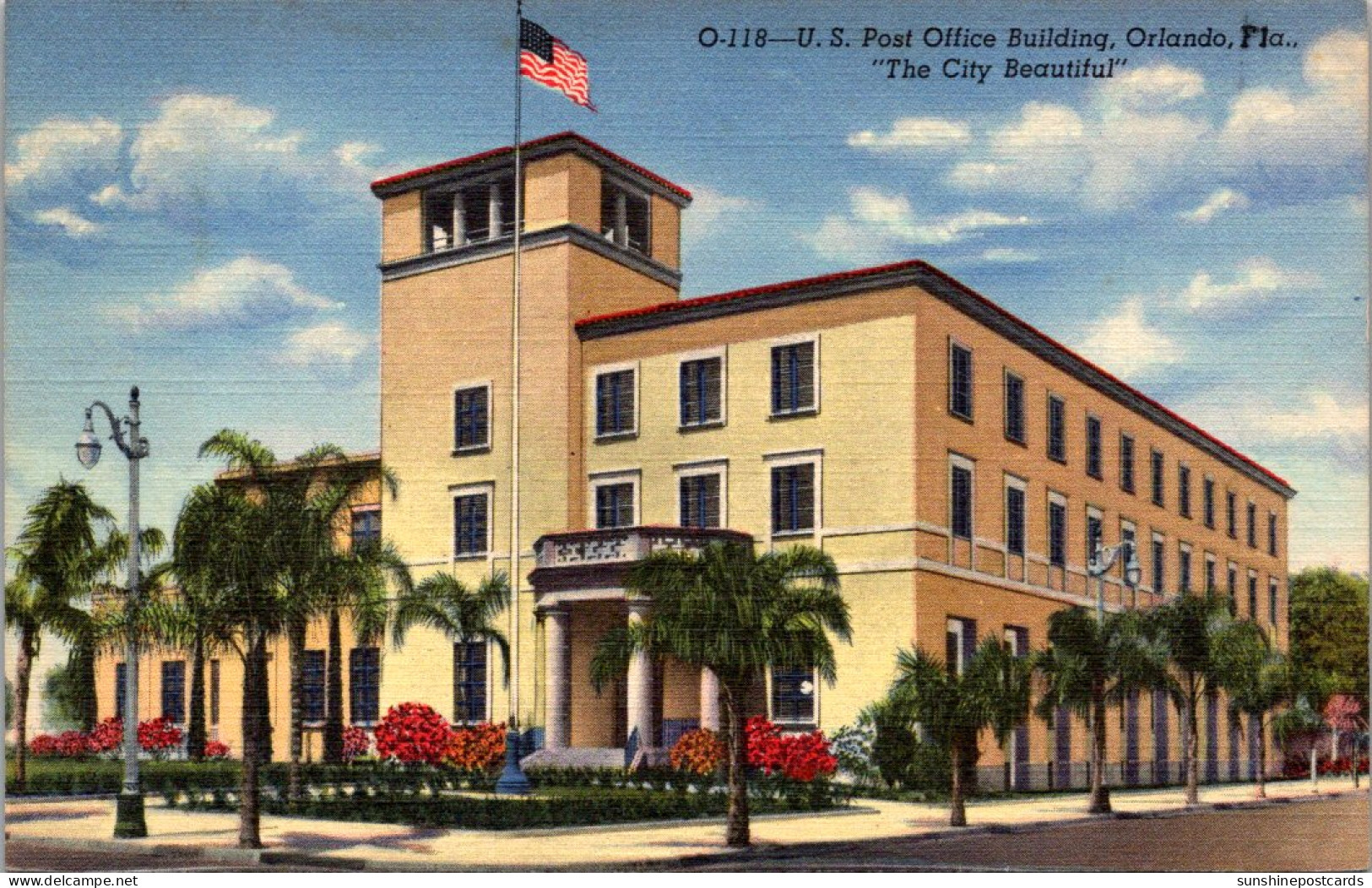 Florida Orlando Post Office Building Curteich - Orlando