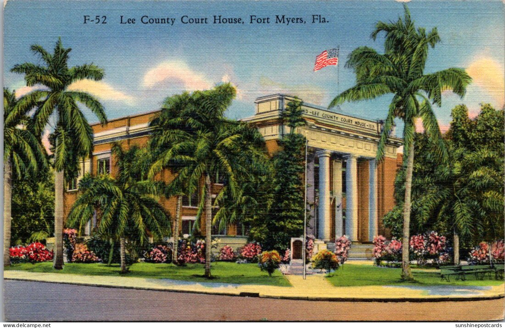 Florida Fort Myers Lee County Court House Curteich - Fort Myers