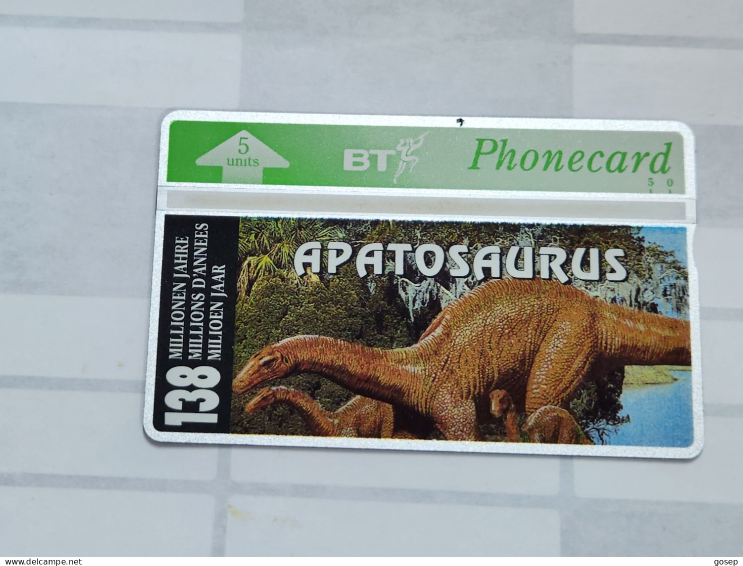 United Kingdom-(BTO-049)-Dinosaur Series-3-(72)(5units)(401D15524)price Cataloge MINT-25.00£+1card Prepiad Free - BT Übersee