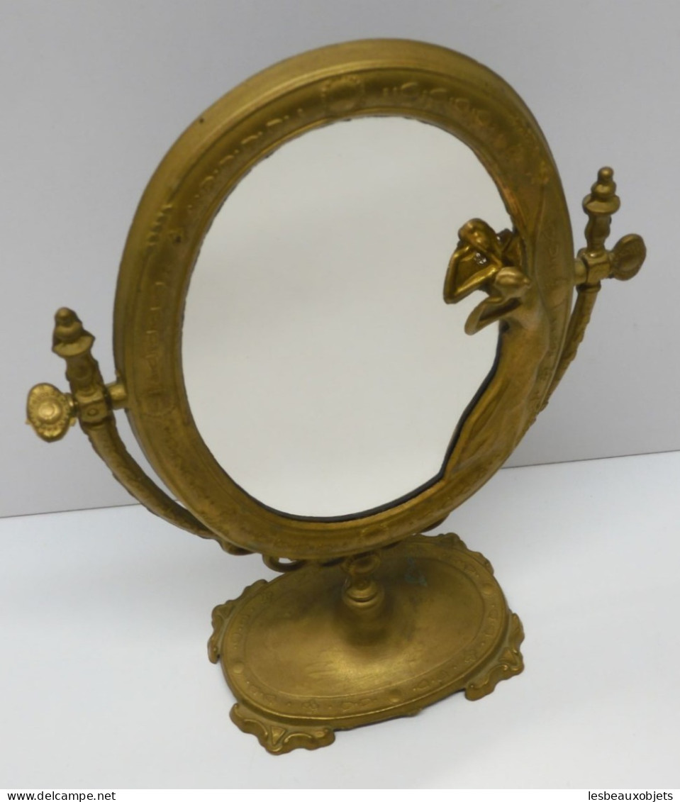 -JOLI MIROIR à POSER LAITON Style ART NOUVEAU Années 70/80 Déco XXe  E - Espejos