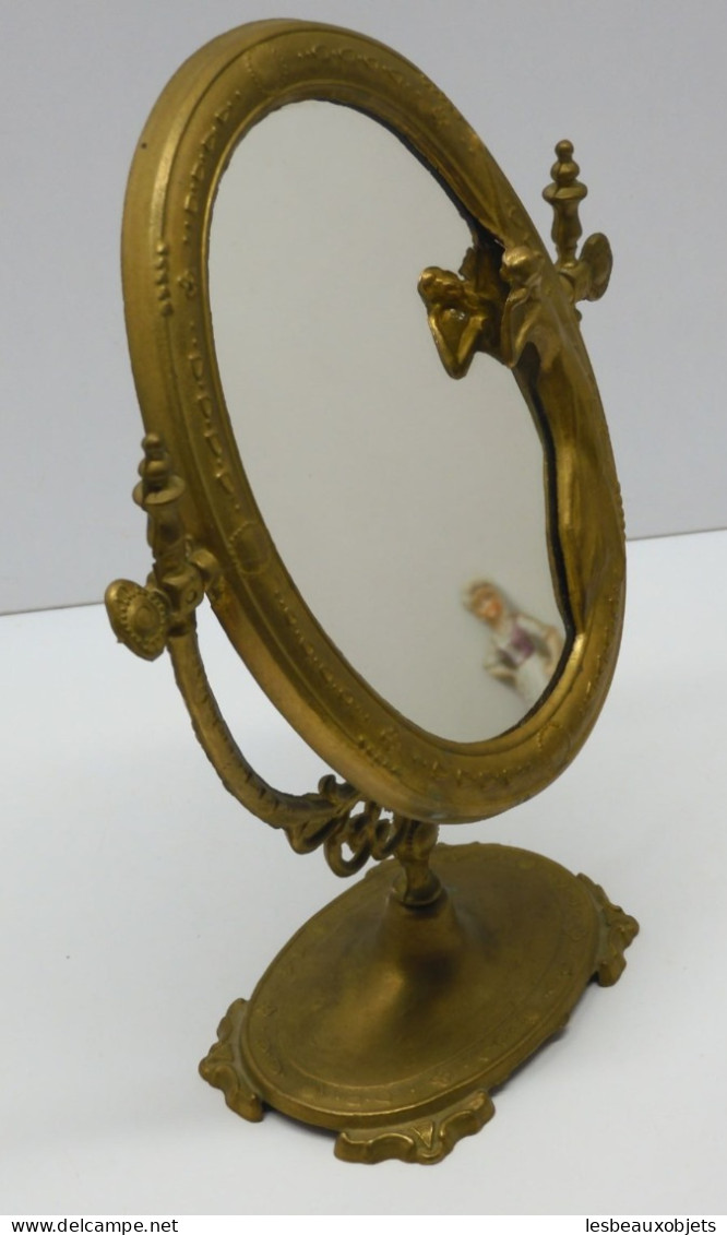 -JOLI MIROIR à POSER LAITON Style ART NOUVEAU années 70/80 déco XXe  E