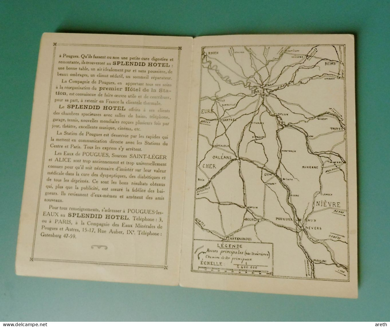 Nièvre ~ Carton Publicitaire Double ~ SPLENDID HOTEL à POUGUES-les-EAUX - Tourism Brochures