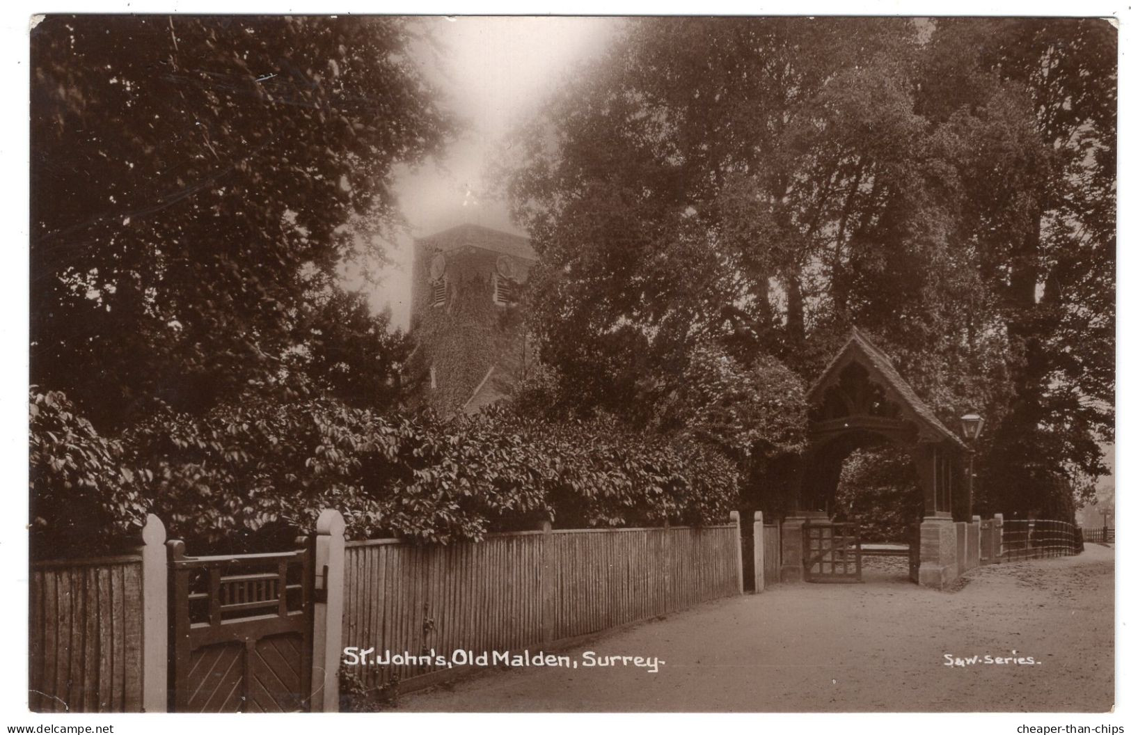 OLD MORDEN, Surrey - St. John's - S & W Series - Photographic Card - Surrey