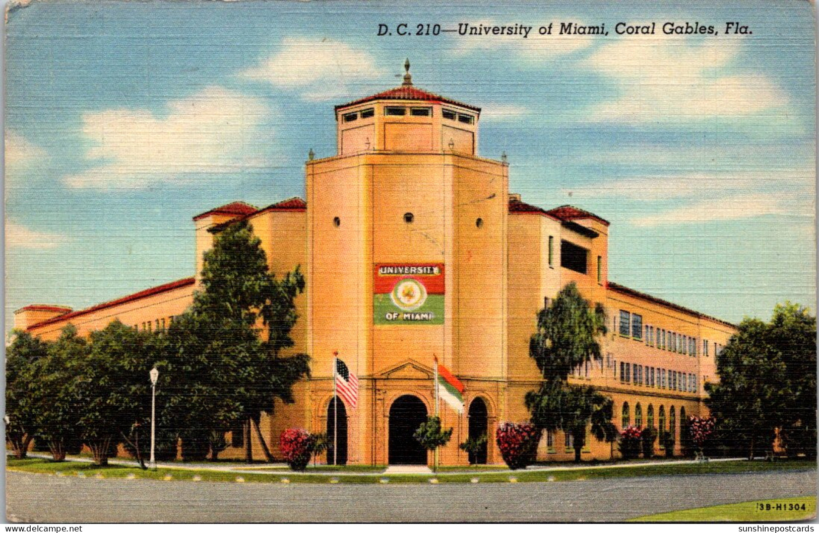 Florida Coral Gables University Of Miami 1945 Curteich - Miami