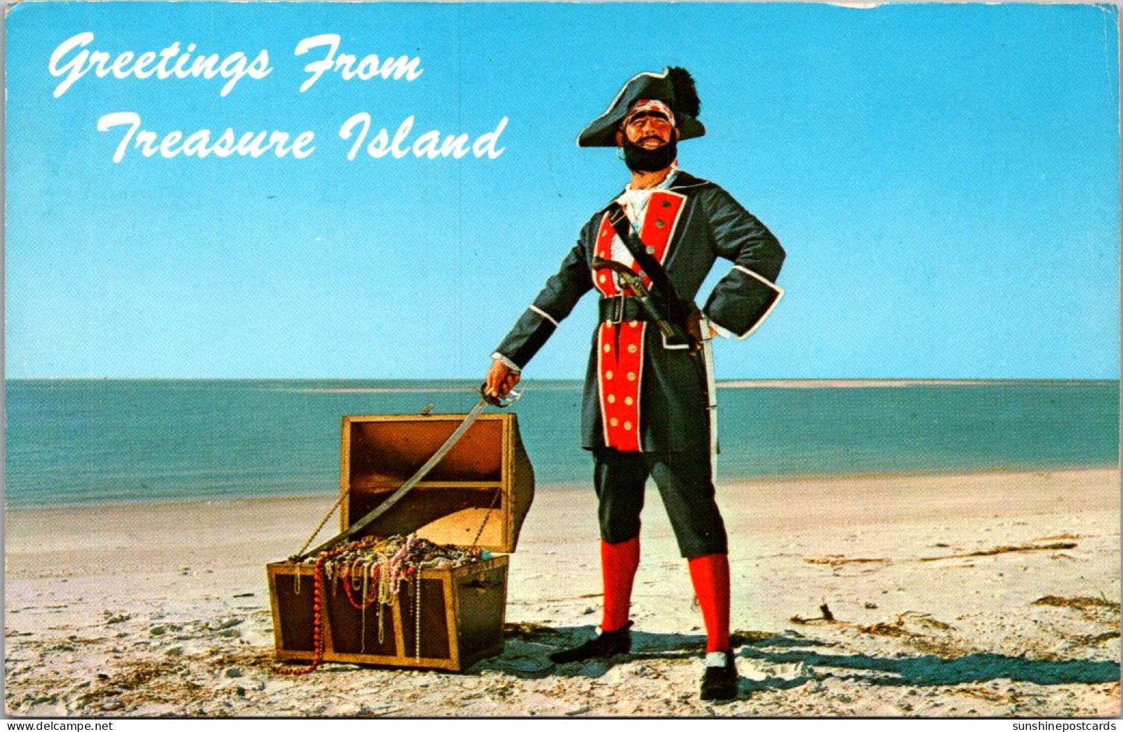 Florida Greetings From Treasure Island Long John Silver The Pirate 1974 - St Petersburg