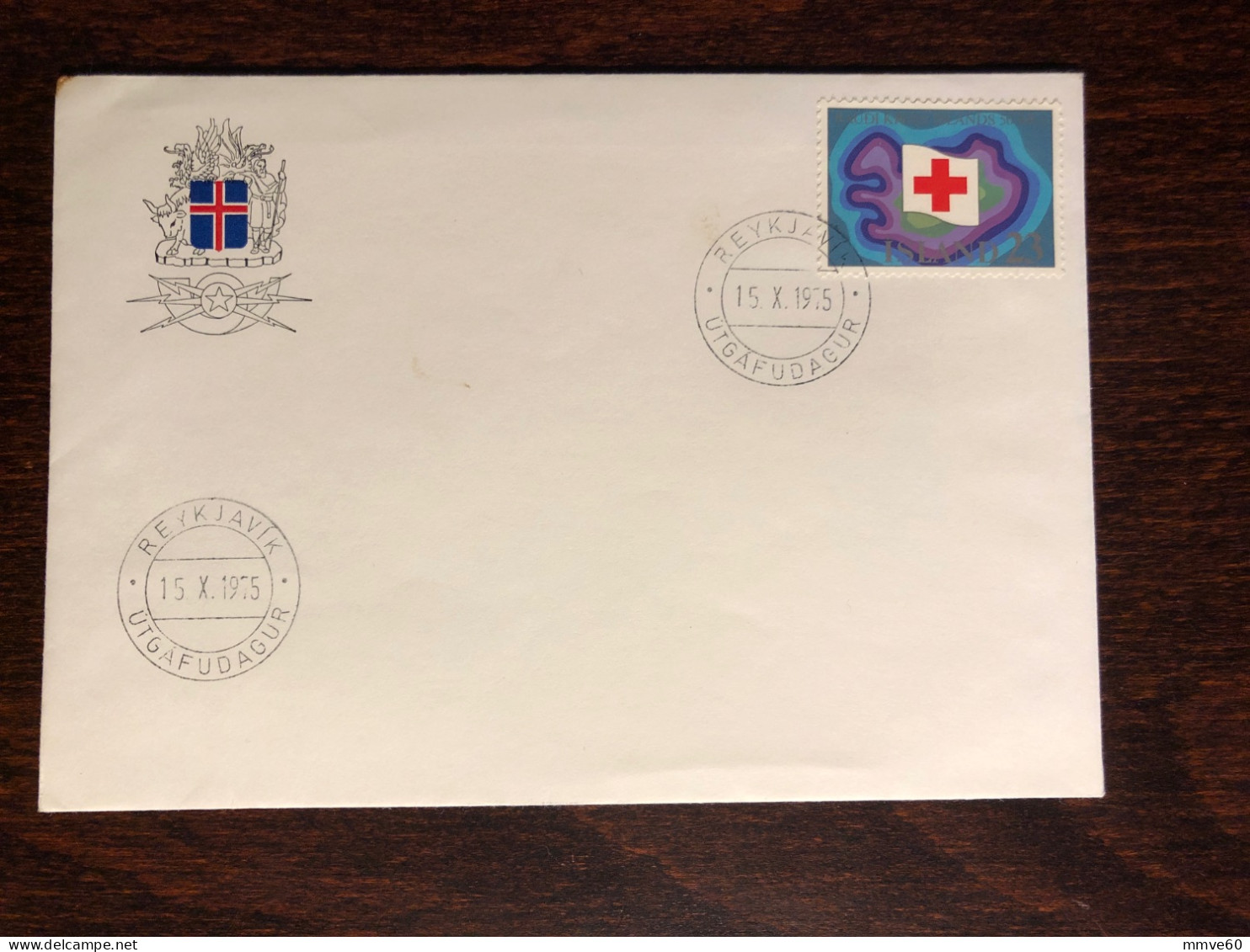 ICELAND FDC 1975 YEAR  50-A. RED CROSS HEALTH MEDICINE - FDC