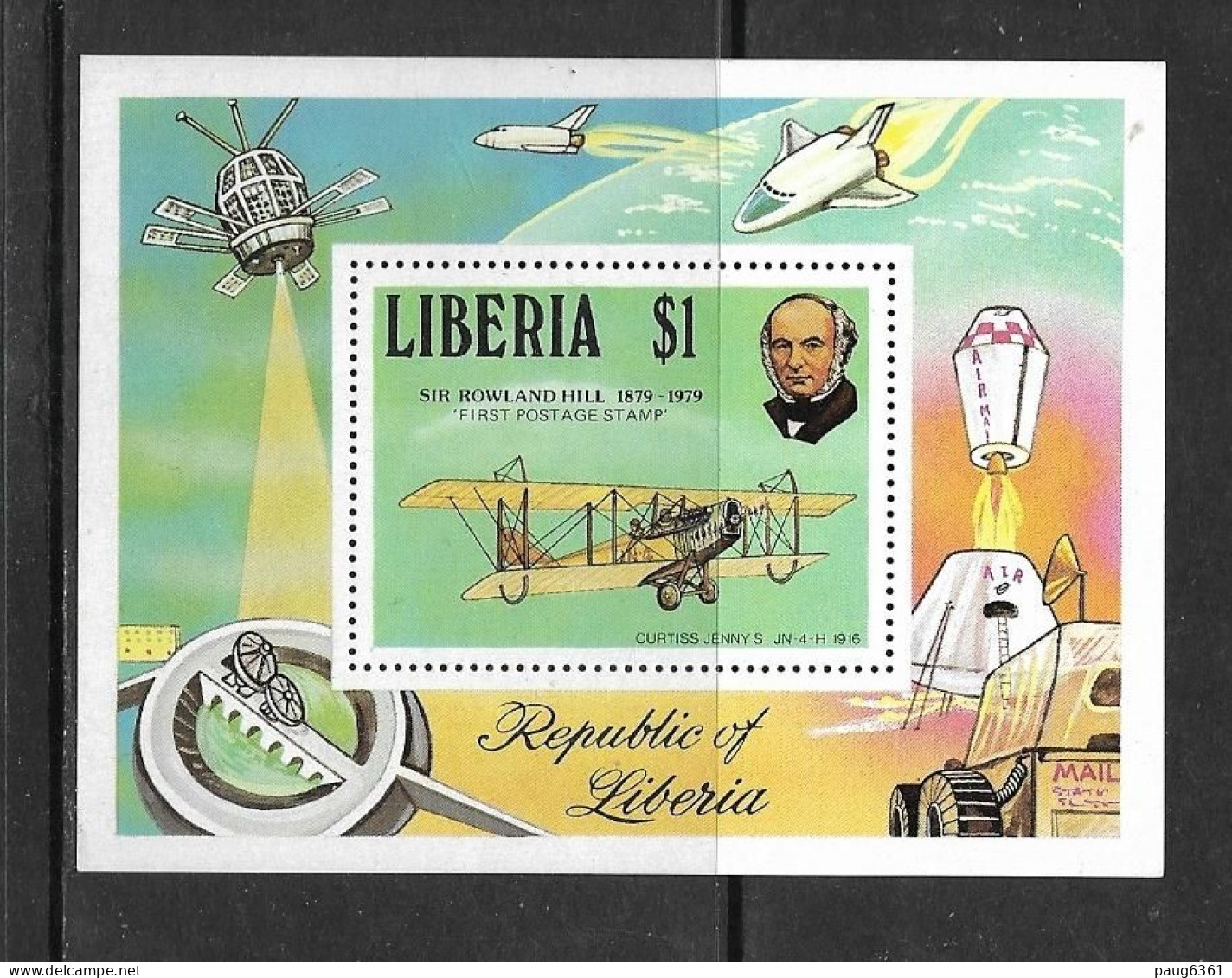 LIBERIA  1979 BLOC ROWLAND HILL-AVIONS YVERT N°B92 NEUF MNH** - Rowland Hill