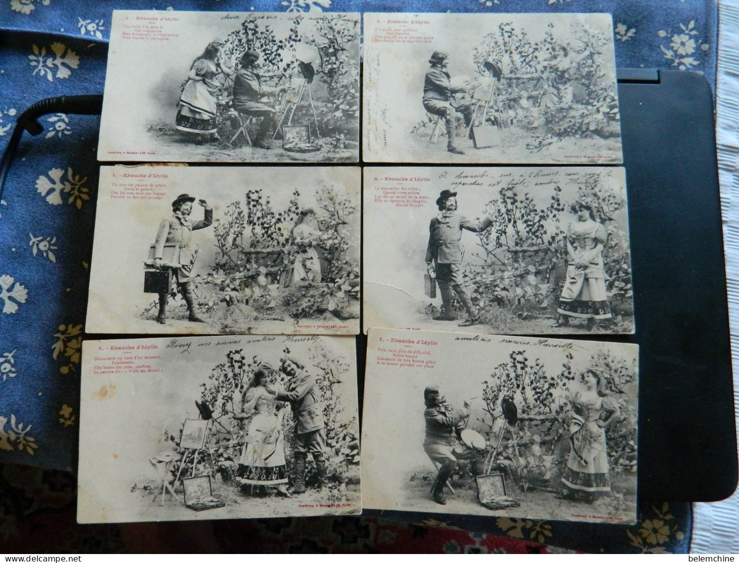 SERIE DE 6 CARTES               EBAUCHE D'IDYLLE             PAR BERGERET - Collezioni E Lotti