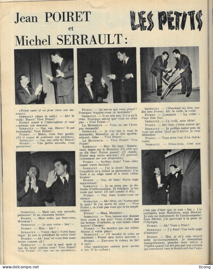 MUSIC HALL 1956 - AMALIA RODRIGUES, POIRET ET SERRAULT, MIME MARCEAU, BOURVIL, ANDRE CLAVEAU, LENA HORNE... JOLIES PUBS - Muziek