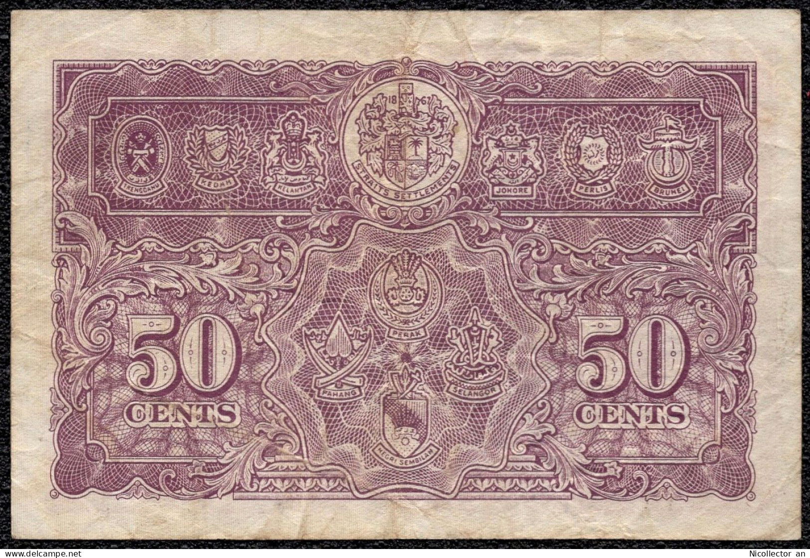 Malaya, 50 Cents 1941 P-10 VF King George VI Banknote - Malaysie