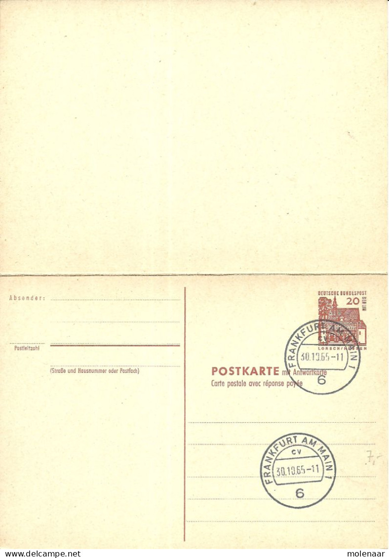 Duitsland - Berlijn - Postwaardestukken Briefkaart Met Antwoord 20pfg Orangerot 30-10-65 (11063) - Postcards - Used