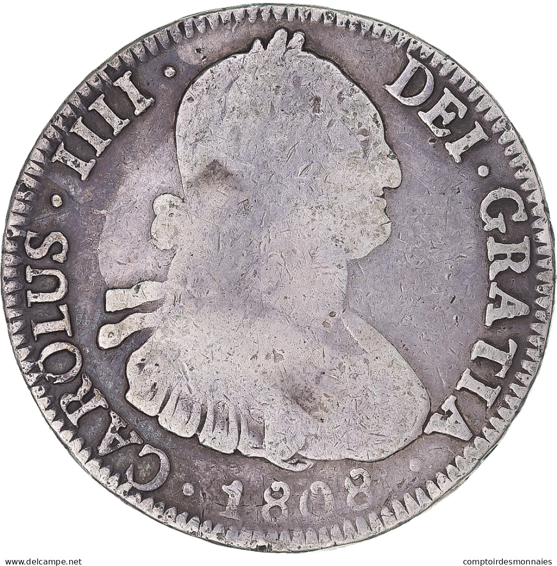 Monnaie, Bolivie, Charles IV, 4 Réales, 1808, Potosi, TB+, Argent - Bolivie