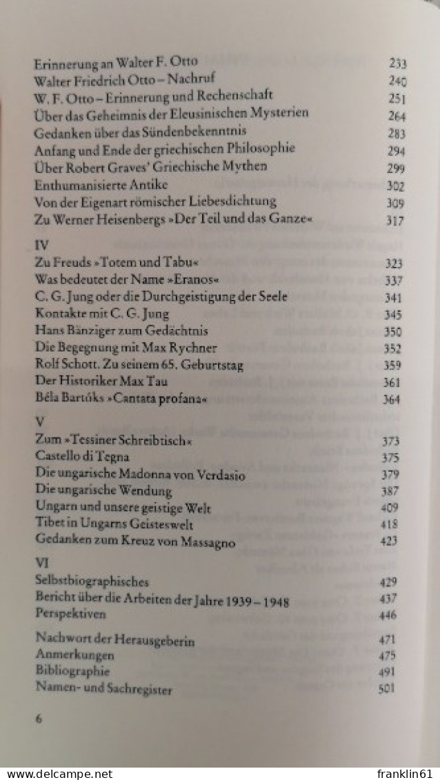 Karl Kerényi. Wege Und Weggenossen 2. - Filosofía