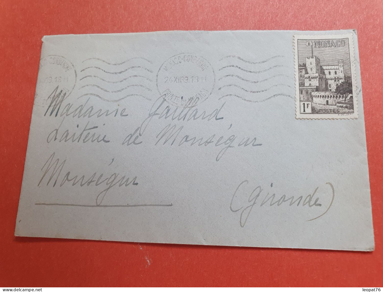 Monaco - Enveloppe Pour Monségur En 1939 - Réf 1055 - Lettres & Documents