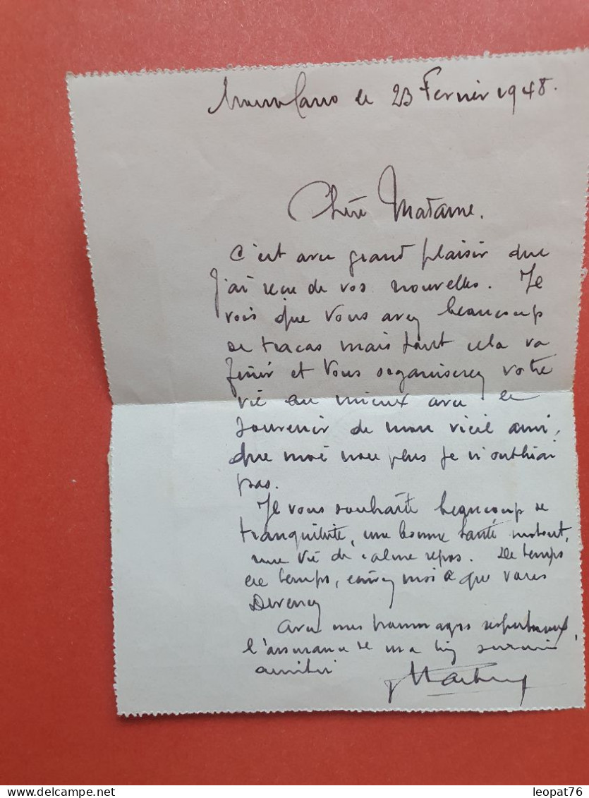 Monaco - Carte Lettre Pour Ruffec En 1948 - Réf 1057 - Briefe U. Dokumente