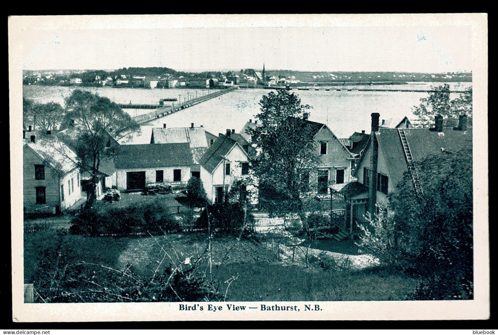 Ref 1619 -  Early Postcard - Bird's Eye View - Bathurst New Brunswick - Canada - Other & Unclassified
