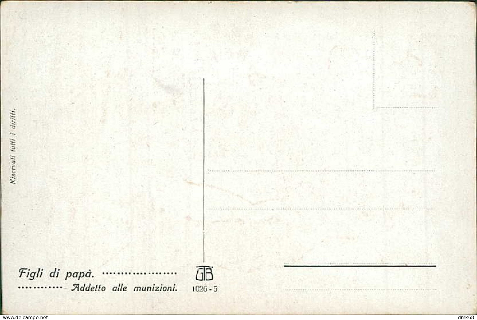 CASTELLI SIGNED 1910s POSTCARD - FIGLI DI PAPA' ... ADDETTO ALLE MUNIZIONI - N.1026/5 (4453) - Castelli