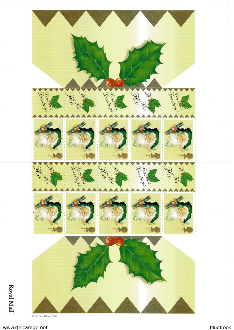 Ref 1619 -  GB 2000 Father Christmas - Smiler Sheet MNH Stamps SG LS3 - Smilers Sheets